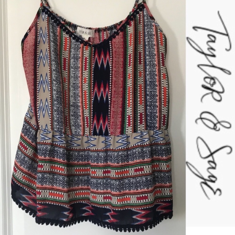 🌈 Multi colored tribal crop tank